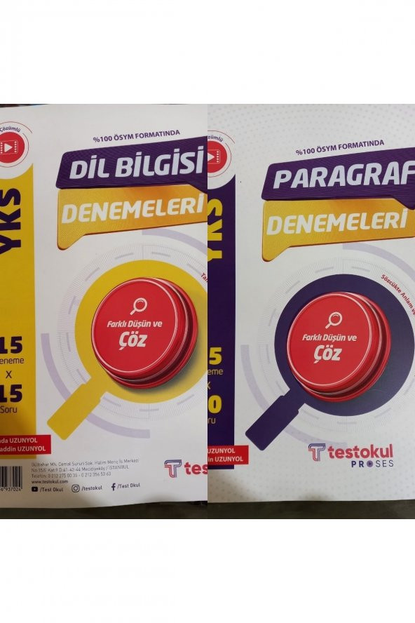 15li Paragraf - 15li Dil Bilgisi Denemeleri - Testokul Yayınları ürün görseli 1