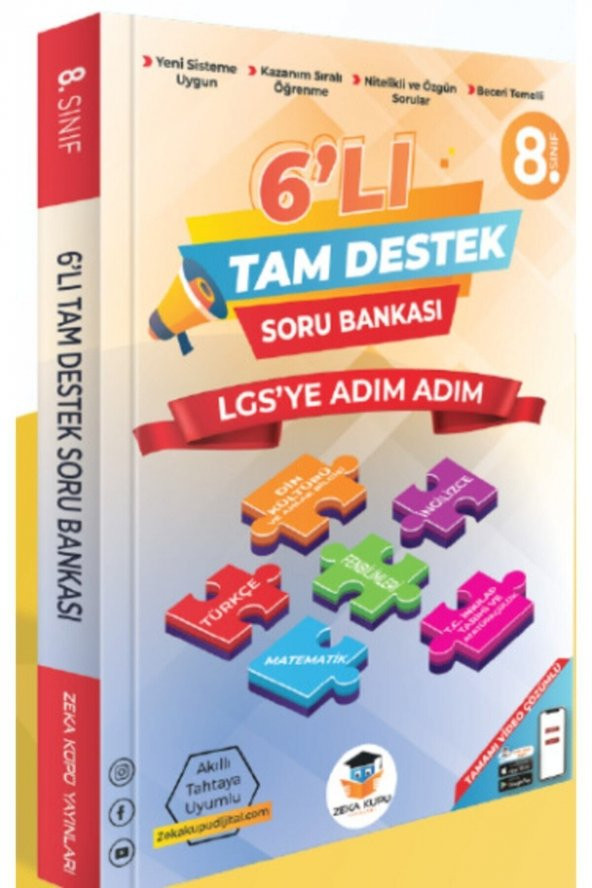 Zekaküpü Yayınları Lgs 8. Sınıf 6 Lı Tam Destek Tüm Dersler Soru Bankası Seti 2021 Mayıs Baskı ürün görseli 1