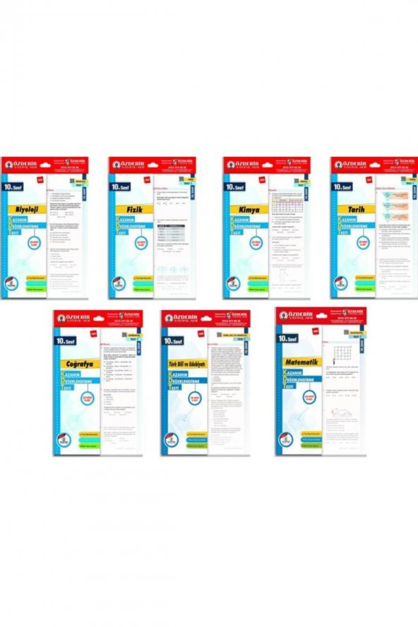 10.sınıf Biyoloji,fizik,kimya,tarih,coğrafya,türk Dili,matematik Yaprak Testleri ürün görseli 1