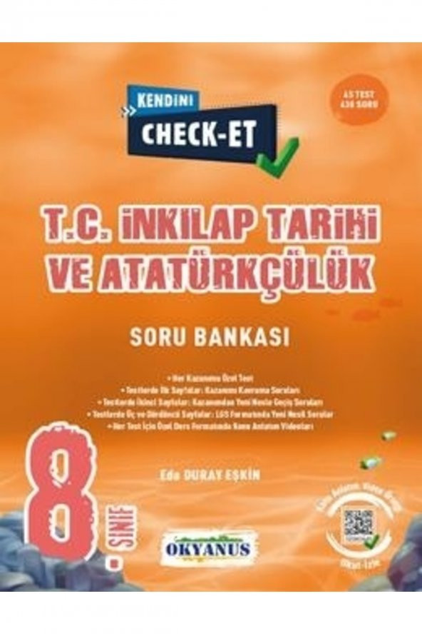 8. Sınıf Kendini Check - Et Inkılap Tarihi Ve Atatürkçülük Soru Bankası ürün görseli 1