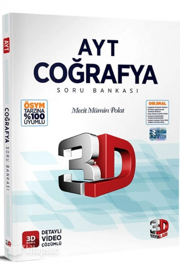 2024 Ayt 3d Coğrafya Tamamı Video Çözümlü Soru Bankası 3d Yayınları ürün görseli 1