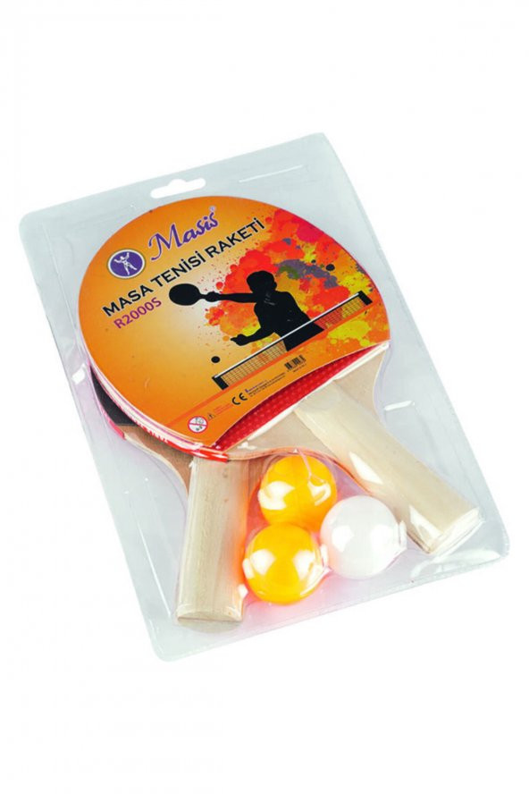 Masa Tenisi Raket Seti ( 2 Raket 3 Top) ürün görseli 1