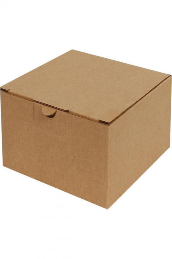 Kraft Kilitli Kargo Kutusu  Ebat 13,5x13,5x6,5 Cm (100 ADET) ürün görseli 1