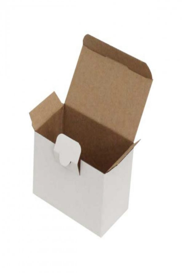 Beyaz Kilitli Kargo Kutusu (testliner)  Ebat 12x7x8 Cm (100 Adet) ürün görseli 1