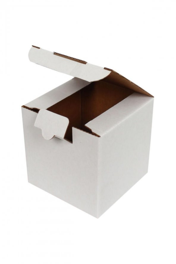 Beyaz Kilitli Kargo Kutusu  Ebat 10,5x10,5x10,5 Cm (100 ADET) ürün görseli 1