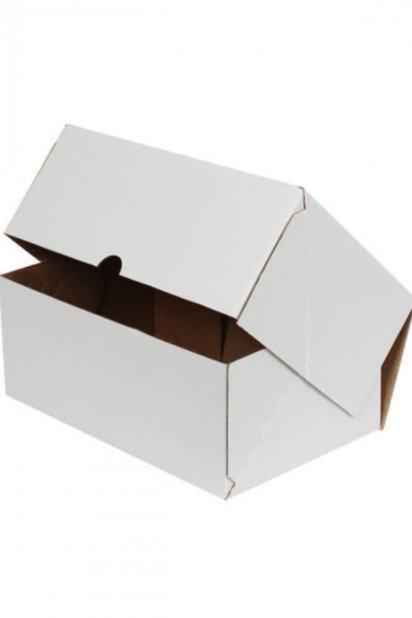 Beyaz Kargo Kutusu-100 Adet (20x13x7,5 Cm-kilitli Kutu) ürün görseli 1