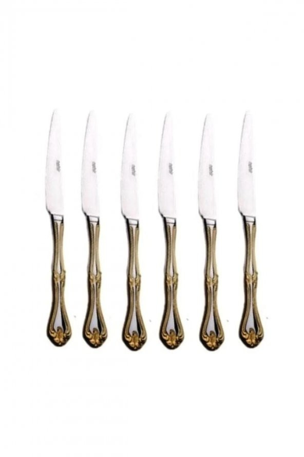 Nehir lalezar gold altın pasta tatlı bıçak 6 lı pasta tatlı bıçağı gold ürün görseli 1