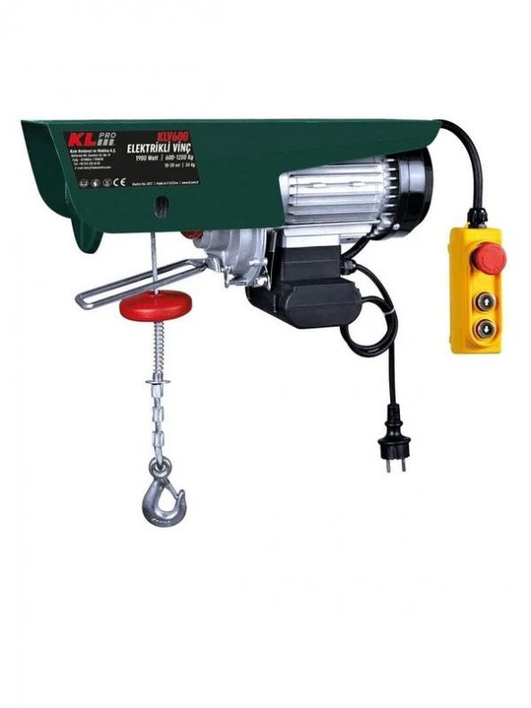 Klpro KLV600 1800Watt 600/1200Kg Elektrikli Vinç ürün görseli 1