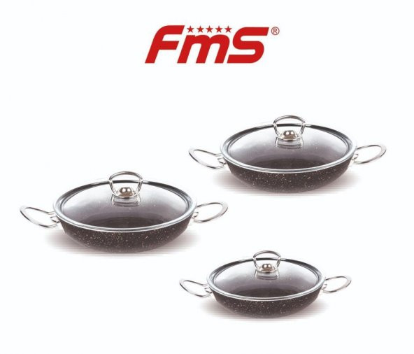 FMS G5019 Granit 6 Parça Büyük Boy Omlet Set Siyah 20-22-24 ürün görseli 1
