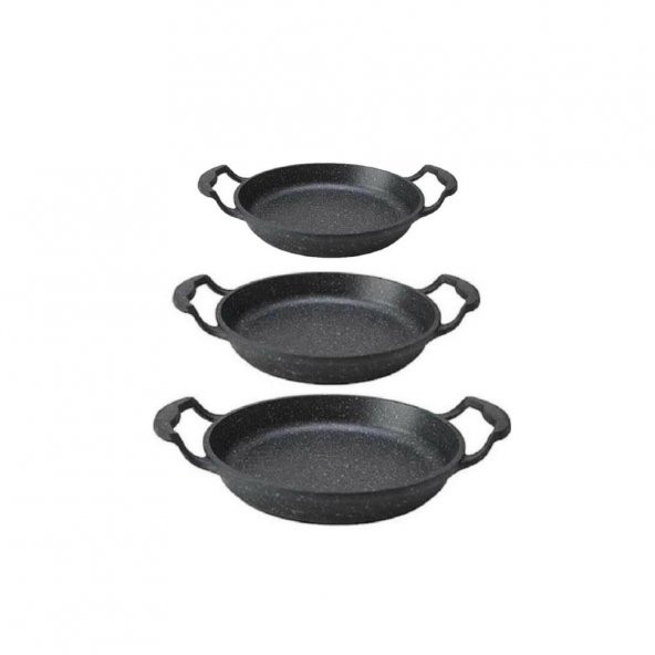 Eda Asya Döküm Granit 3lü Kapaksız Sahan Seti 18-20-22 cm ürün görseli 1