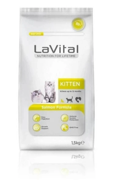 Lavital Somon Balıklı Yavru Kedi Maması 1,5 Kg ürün görseli 1