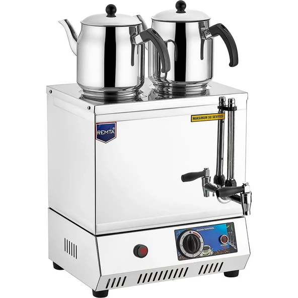 REMTA 30 Model Çift Demlikli Elektrikli Pleytsiz Çay Kazanı 23 Litre Çay Ocağı ürün görseli 1