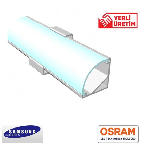 Arge Led Mutfak Dolabı ve Tezgah Altı Bombe Difüzörlü Köşe Bar LED 12V 4000K 50cm ürün görseli 1