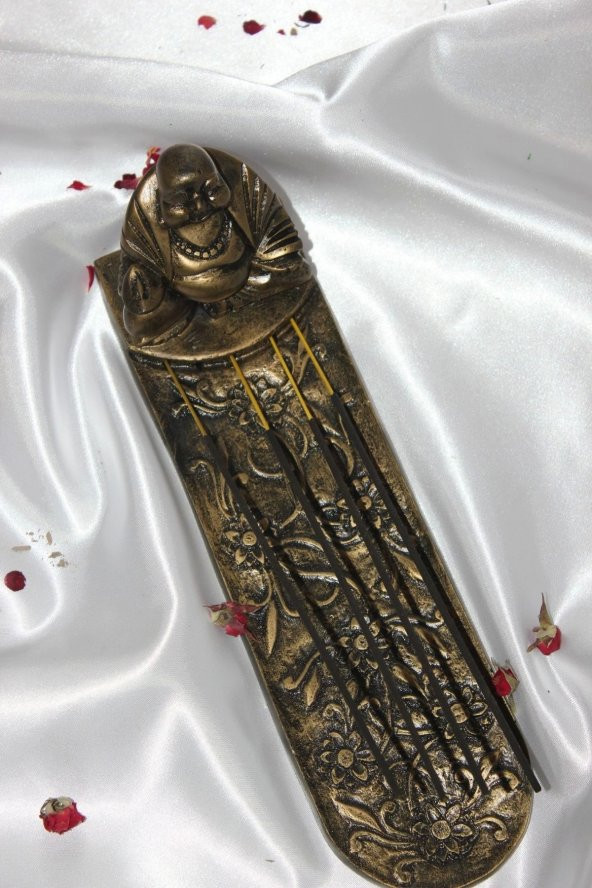 Seramik Çubuk Tütsülük Uzun Buda 5li Budha Gold ürün görseli 1