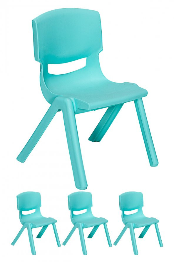 Sandalie Junior 4 Adet Ergonomik Konforlu Anaokulu Kreş Çocuk Sandalyesi - Turkuaz ürün görseli 1