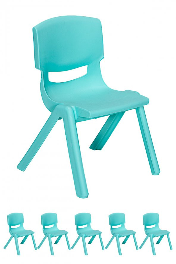 Sandalie Junior 6 Adet Ergonomik Konforlu Anaokulu Kreş Çocuk Sandalyesi - Turkuaz ürün görseli 1