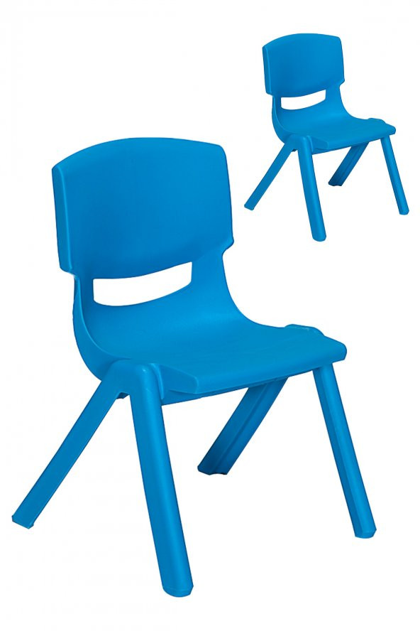 Sandalie Junior 2 Adet Ergonomik Konforlu Anaokulu Kreş Çocuk Sandalyesi - Mavi ürün görseli 1