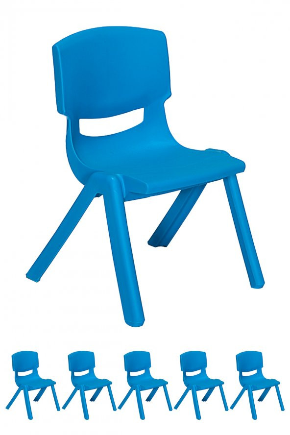 Sandalie Junior 6 Adet Ergonomik Konforlu Anaokulu Kreş Çocuk Sandalyesi - Mavi ürün görseli 1