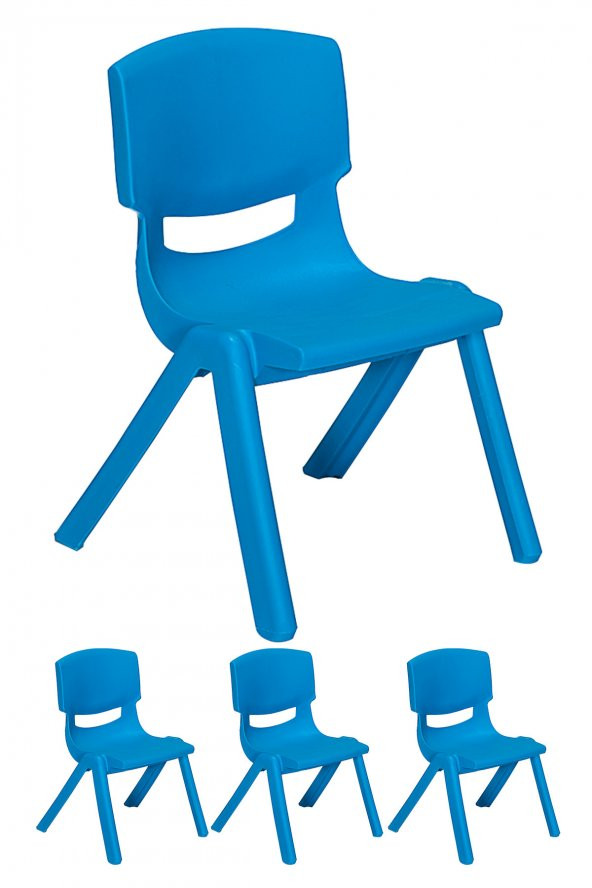 Sandalie Junior 4 Adet Ergonomik Konforlu Anaokulu Kreş Çocuk Sandalyesi - Mavi ürün görseli 1