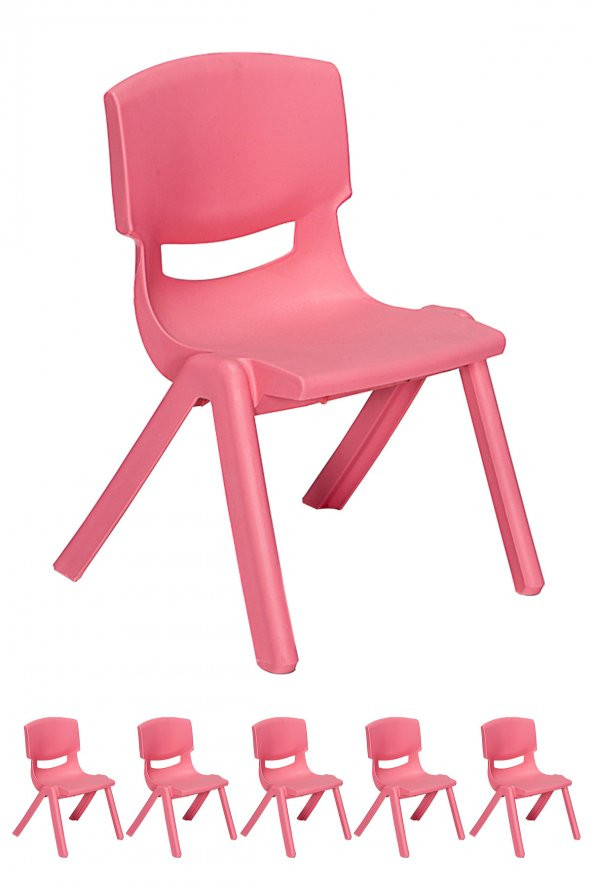 Sandalie Junior 6 Adet Ergonomik Konforlu Anaokulu Kreş Çocuk Sandalyesi - Pembe ürün görseli 1