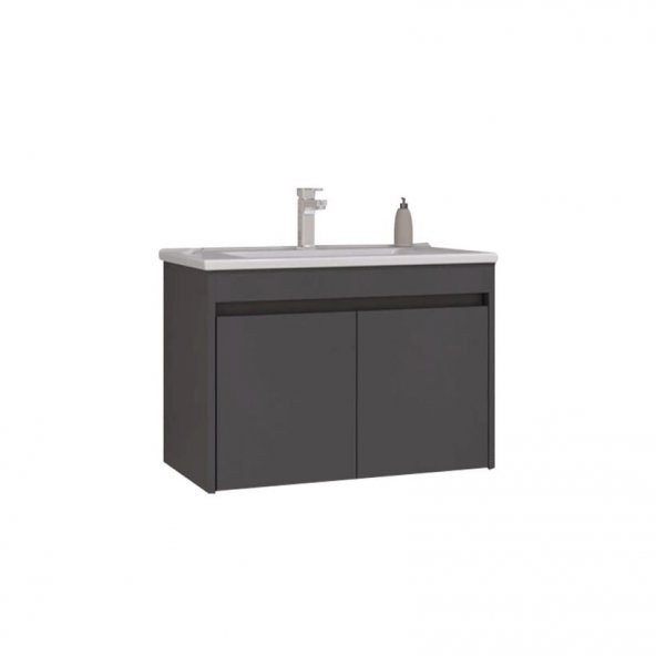 Orka Side 65 cm Kapaklı Antrasit Banyo Dolabı Alt Modül Lavabo ürün görseli 1