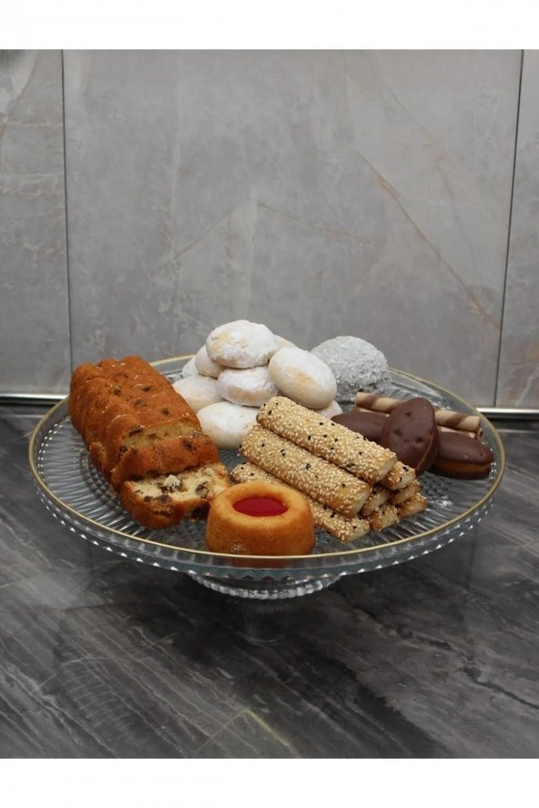 Palermo Ayaklı Kek Pasta Kurabiye Tatlı Sunum Tabağı 21cm ürün görseli 1