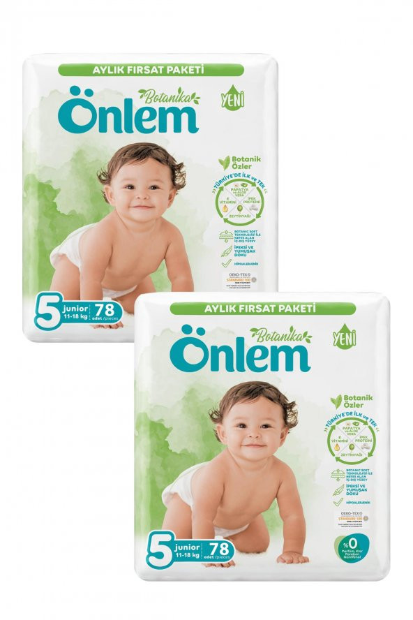 Önlem Botanika 5 Numara Bebek Bezi Fırsat Paketi Junior 78 Adet x 2 Paket ürün görseli 1