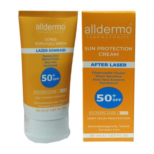 Alldermo SPF 50 + Laser Sonrası Güneş Koruyucu Krem 50 ml ürün görseli 1