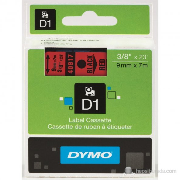 Dymo D1 Şerit 9 MM x 7 Metre Kırmızı/Siyah D1 Yedek Şerit ürün görseli 1
