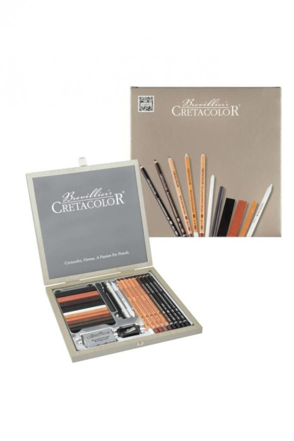 Passion Box Drawing Set Premium Çizim Seti Ahşap Kutu 25 Parça ürün görseli 1