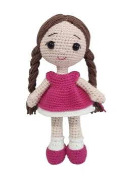Minyatür Pembe Fındık Bebek Amigurumi Organik Oyuncak ürün görseli 1