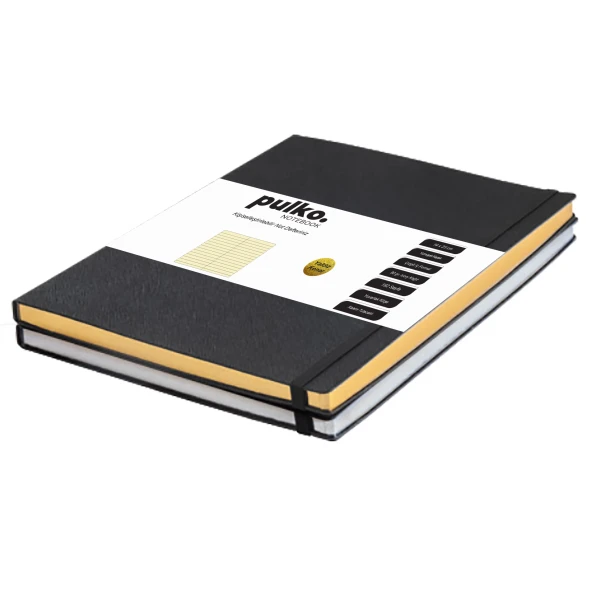 PULKO Notebook Not Defteri, (19x25cm), Esnek Kapak, Yaldız Kenarlı, 009, ürün görseli 1