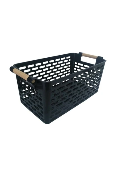 4 Adet Ahşap Renk Plastik Saplı Organizer Sepet Düzenleyici (ASORTİ RENKLER) ürün görseli 1