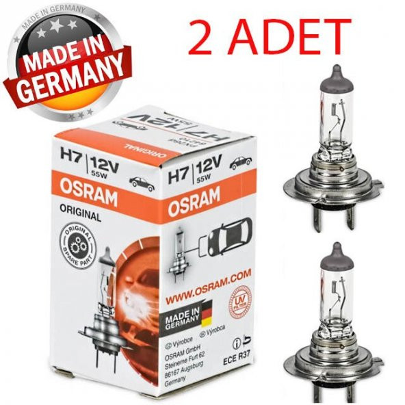 Osram H7 12V 55W Standart Ampül Alman Üretim 2 Adet 64210 ürün görseli 1
