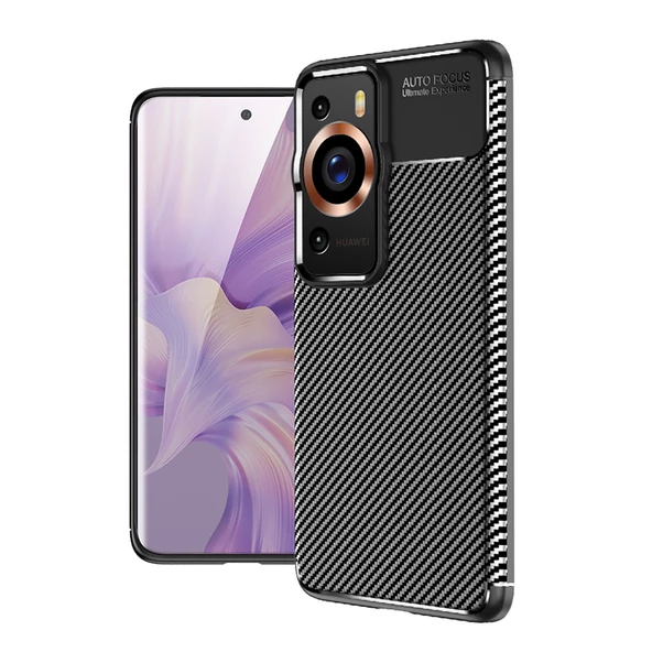 Vendas Huawei P60 Pro Uyumlu Deep Dizayn Auto Focus Tasarımlı Karbon Dizayn Kılıf ürün görseli 1