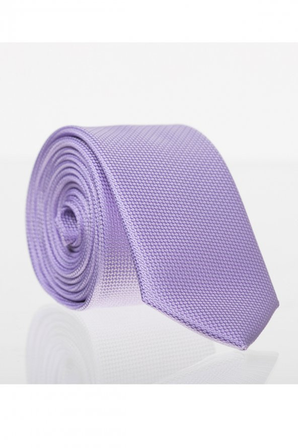Lila Slim Fit Düz Renk Dokuma Kravat / DDK-17 ürün görseli 1