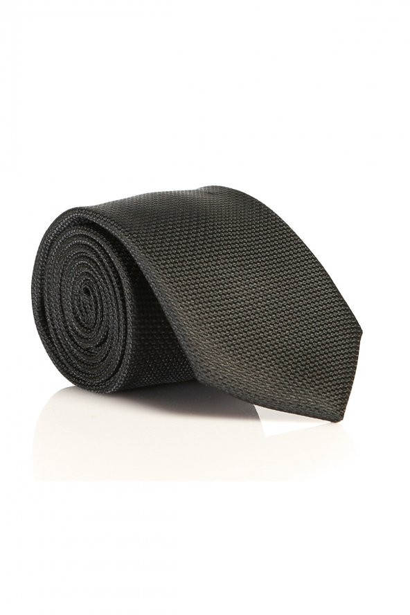 Siyah Slim Fit Düz Renk Dokuma Kravat / DDK-08 ürün görseli 1