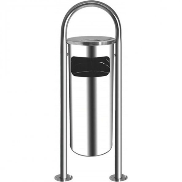ÇİFT AYAKLI BAHÇE TİPİ ÇÖP KOVASI  KROM PLX-3560-6 ürün görseli 1