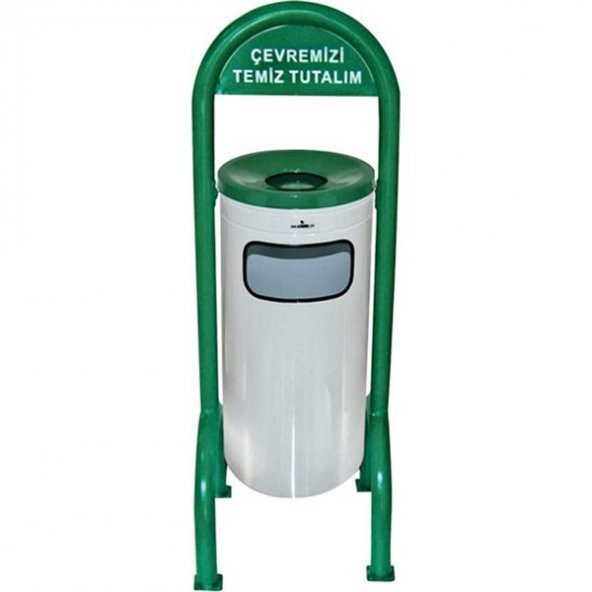 DÖRT AYAKLI BAHÇE TİPİ ÇÖP KOVASI BOYALI PLX-3560-3 ürün görseli 1