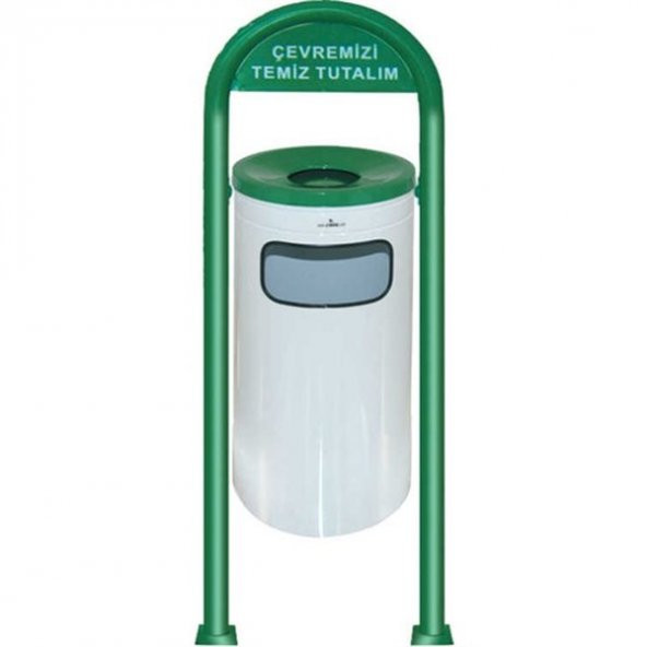 ÇİFT AYAKLI BAHÇE TİPİ ÇÖP KOVASI BOYALI PLX-3560-8 ürün görseli 1
