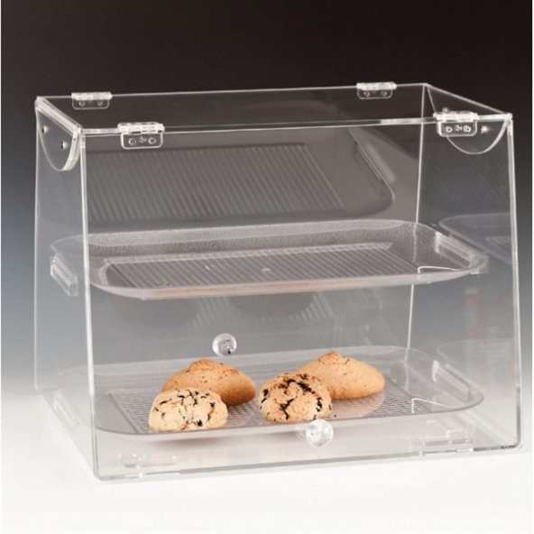 2 KATLI   POLYCARBONAT TEPSİLİ ÇİFT KAPAKLI TEŞHİR STANDI ürün görseli 1