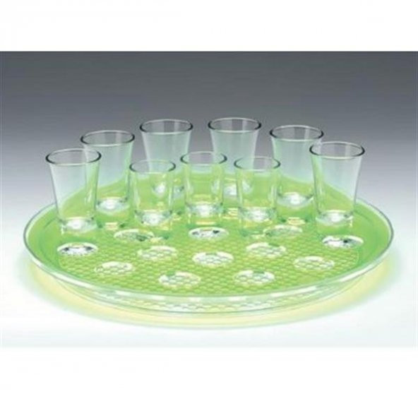 34 CM YUVARLAK POLYCARBONAT TEPSİLİ, 21 'Lİ ŞAT SERVİSİ ürün görseli 1