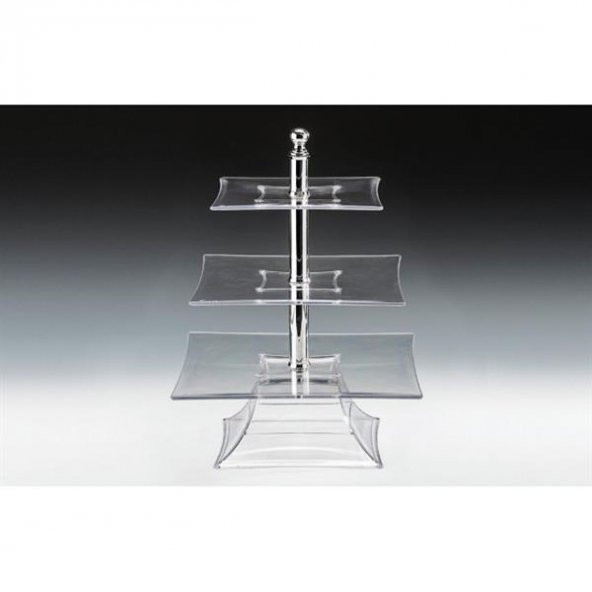 POLYCARBONAT TEPSİLİ 3  KATLI TEŞHİR STANDI(20-25-30 CM ) ürün görseli 1