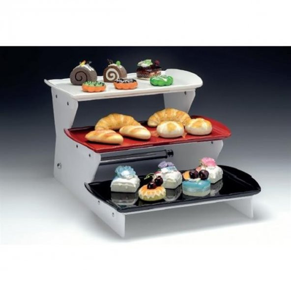 3 KATLI MERDİVEN MODEL TEŞHİR STANDI-MELAMİN TEPSİLİ ürün görseli 1