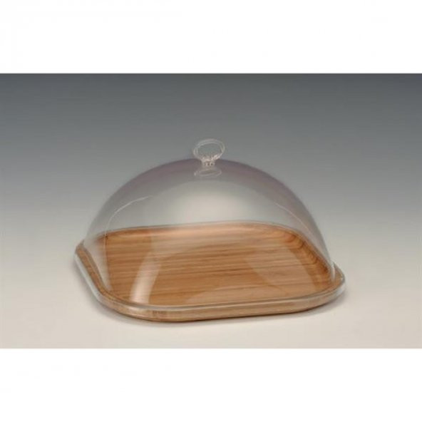 AHŞAP ALTLI AKRİLİK KAPAKLI FANUS 25*25 CM ürün görseli 1