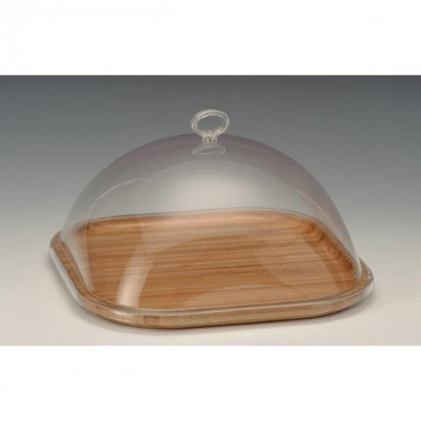 AHŞAP ALTLI AKRİLİK KAPAKLI FANUS 30*30 CM ürün görseli 1