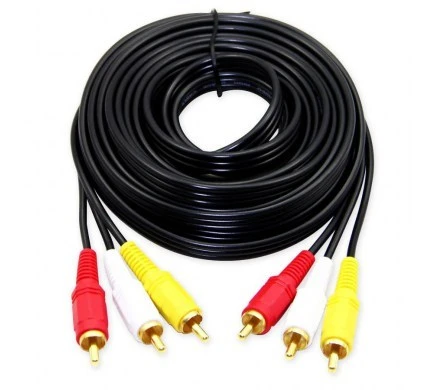 6 Metre Hazır CCTV AV Gold Kablo 3 RCA 3 RCA Erkek Ses Video Power ürün görseli 1
