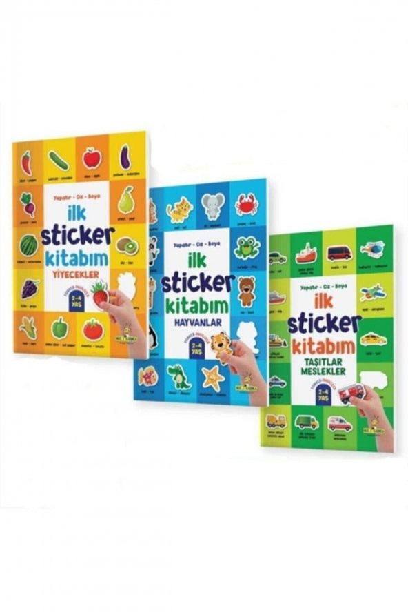 Yükselen Zeka Ilk Sticker Kitabım 2-4 Yaş  Yapıştır-çiz-boya (taşıtlar-hayvanlar-yiyecekler) ürün görseli 1