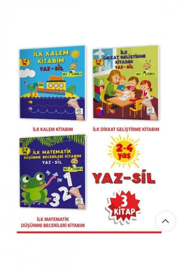 2-4 Yaş Evde Etkinlik Seti – Mucit Karınca Serisi Yaz-sil Kitaplar ürün görseli 1