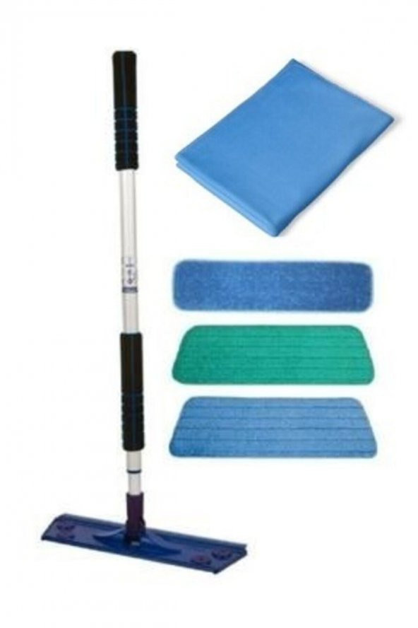 Mikrofiber Cam Bezli Teleskopik Mop 3lü Set Set Mss123mop31 ürün görseli 1